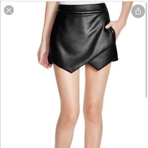 Aqua envelope leather skirt